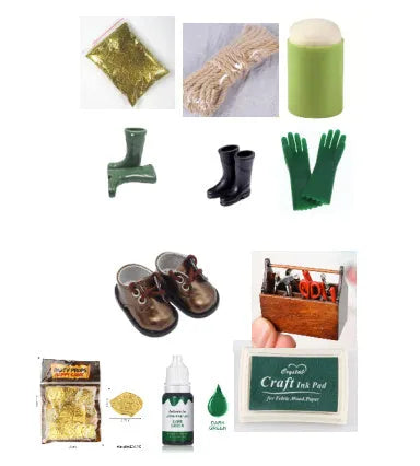 24-colour food pigment set with bottles, lip gloss, toolbox, gloves, and craft accessories
