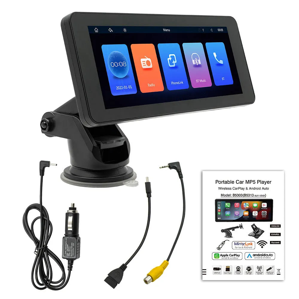 6.86-inch wireless car video player with IPS screen for vehicle mounting