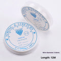 Spool of transparent white elastic fishing line for DIY crafting and jewellery making.