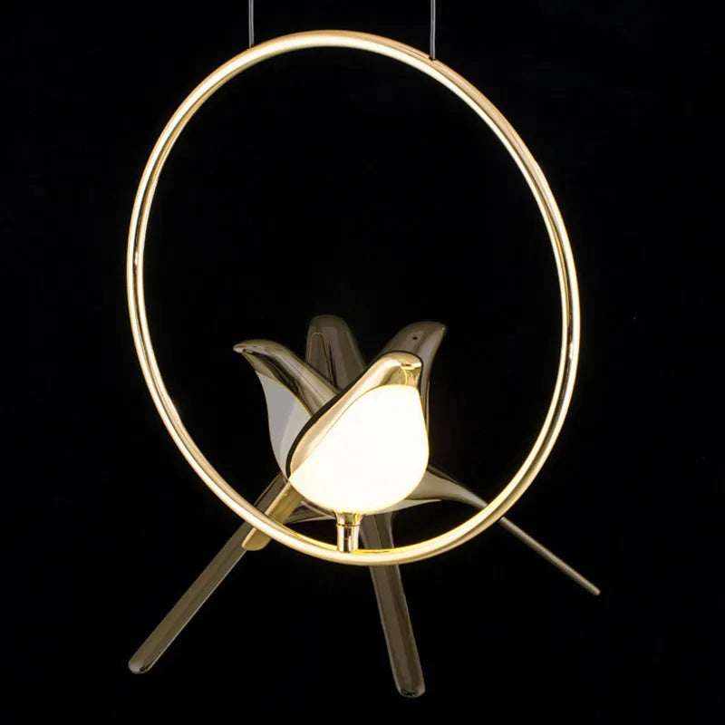 Tall modern minimalist magpie bird design chandelier in zinc alloy and acrylic