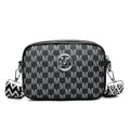 PU leather crossbody bag with wide shoulder strap and three-dimensional front pocket