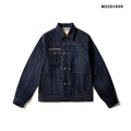 Men's raw pulp colour Japanese-style loose cotton jacket with patch pockets and long sleeves