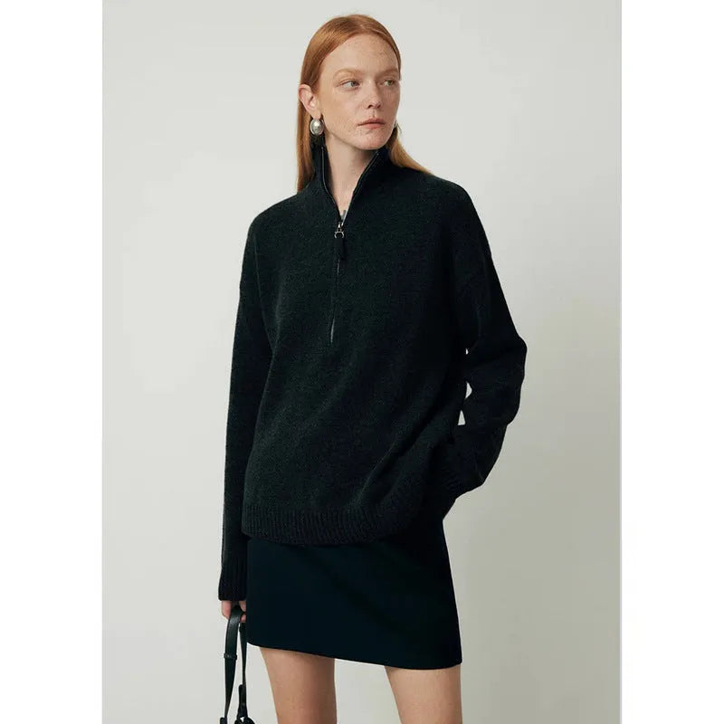 Wool bandage dress with loose lapels and long sleeves in black or grey