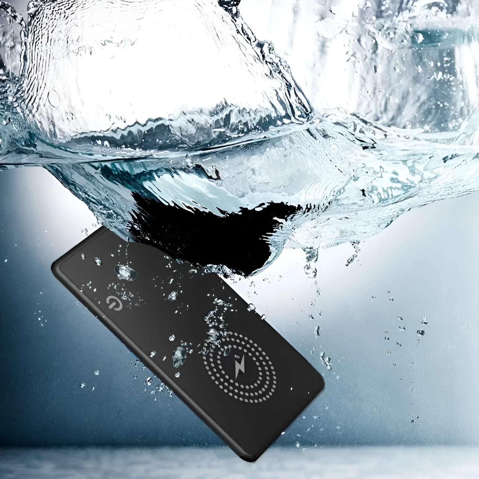 MFI FindMy AirTag compatible GPS tracking card with keychain in black