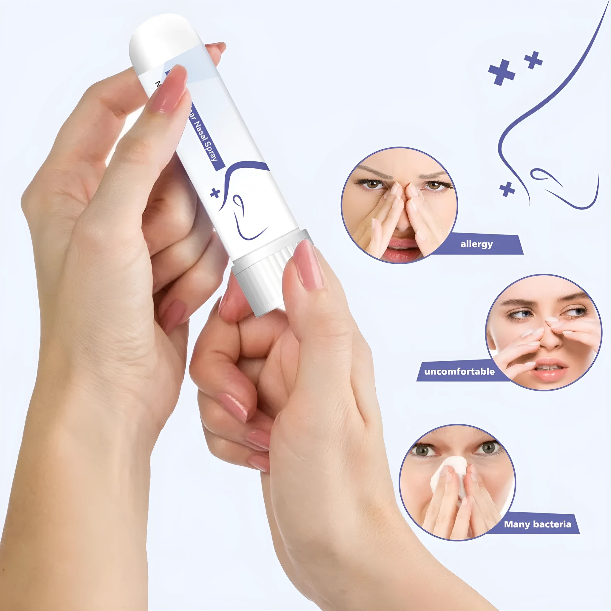 Manual nasal aspirator bulb sucker for infant congestion relief with 1g net content