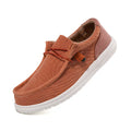 Men's green and orange canvas casual shoes with colour block mosaic design and round toe shape