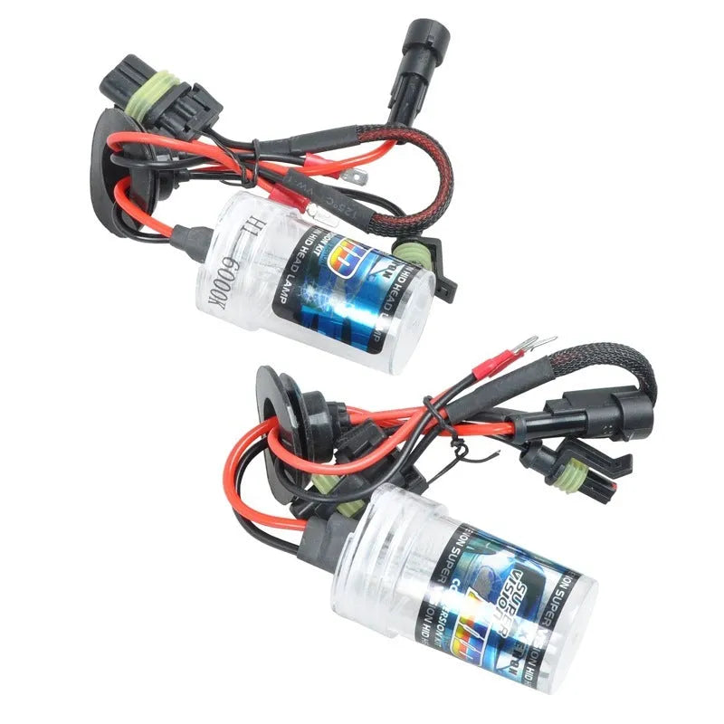 Automotive HID xenon conversion bulb kit for H1 H7 9005 specifications in 4300K 6000K 8000K colour temperatures