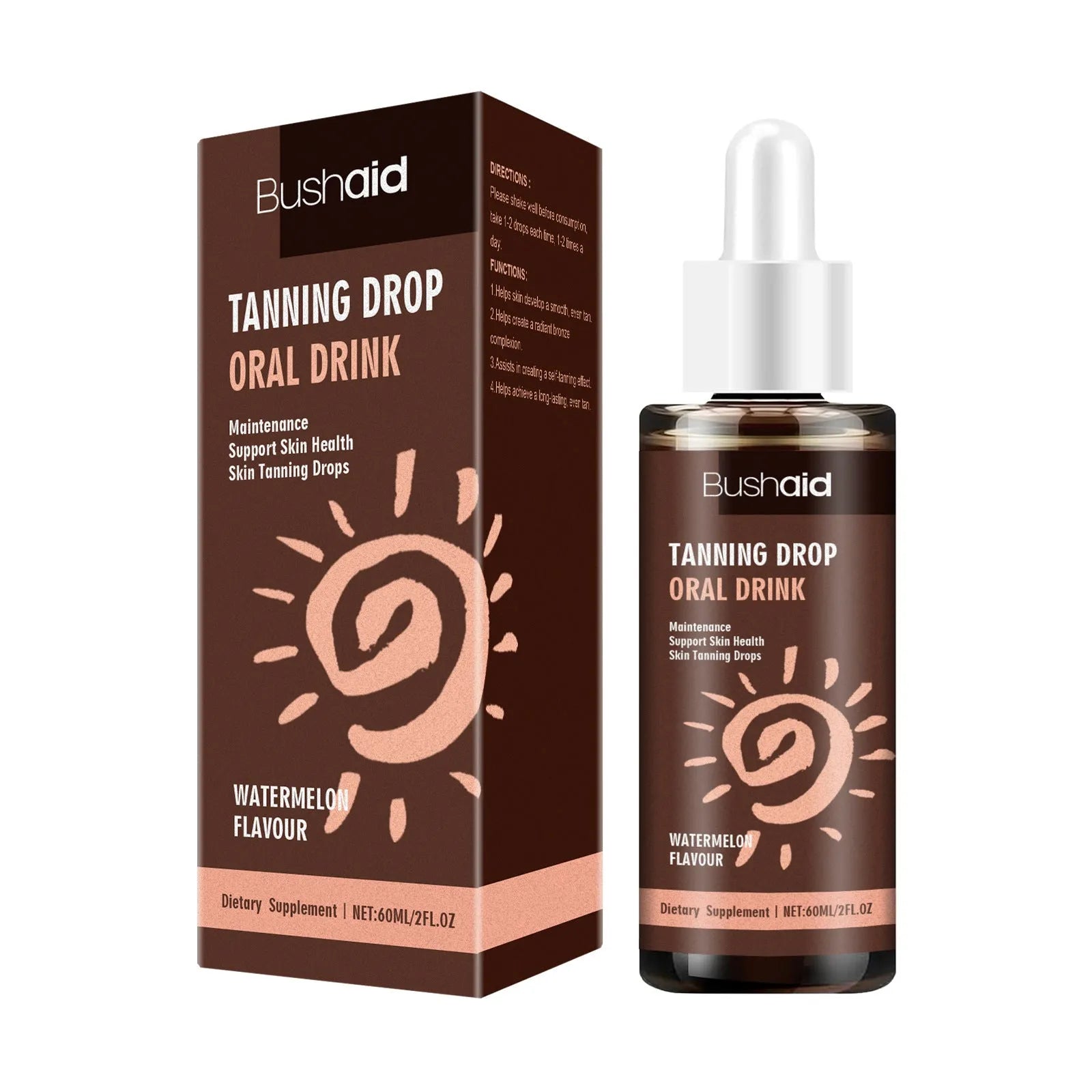 60ml bottle of sun protection tanning essence for body sunscreen.