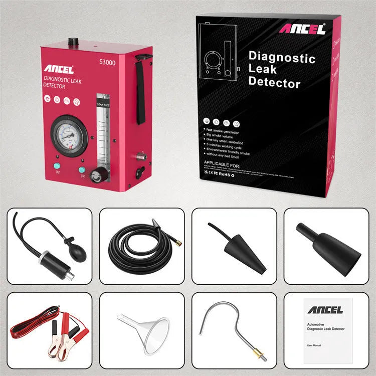 S3000 car smoke detector vacuum leak diagnostic tool with 12V power connection