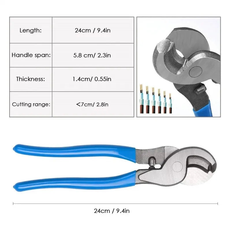 HX-50B aluminium cable crimping pliers kit with large head cutter and SC-60PC terminal set.