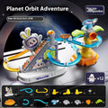 Children's space rabbit electric track toy with climbing stairs and multiple rabbit figures