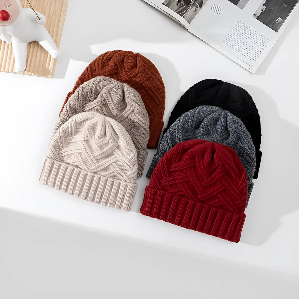 Wool knitted women's hat with dome crown design in multiple colour options