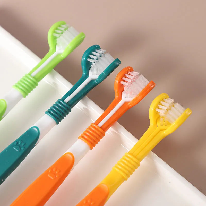 Multi-colour pet toothbrush for oral cleaning with plastic nylon construction