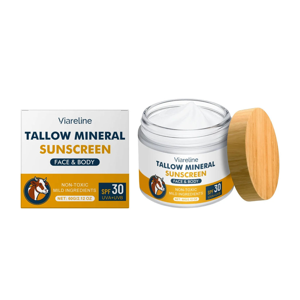 60g tube of cow fat moisturising sunscreen with tallow and mineral UV protection ingredients
