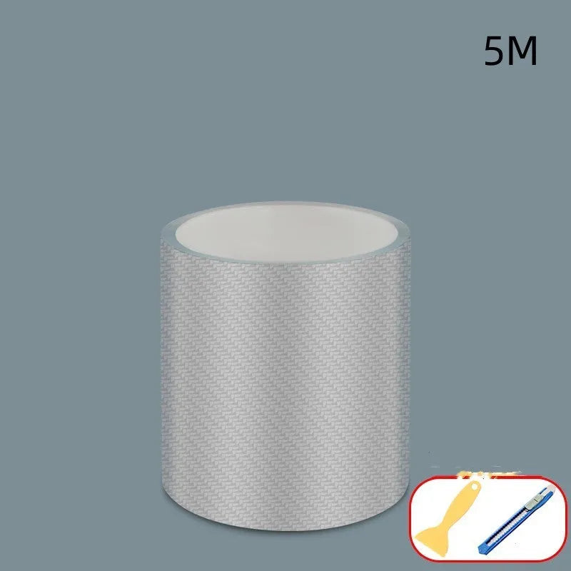 Carbon fibre grain transparent automobile anti-collision strip roll with application tools