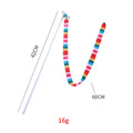 Cat wand toy with colourful plush strip attached to polycarbonate pole