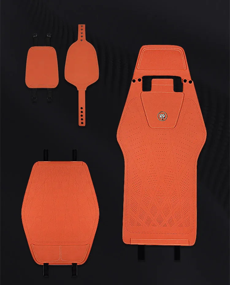 Tailored leather ultra thin car seat cover with ventilation holes in Hermes orange colour