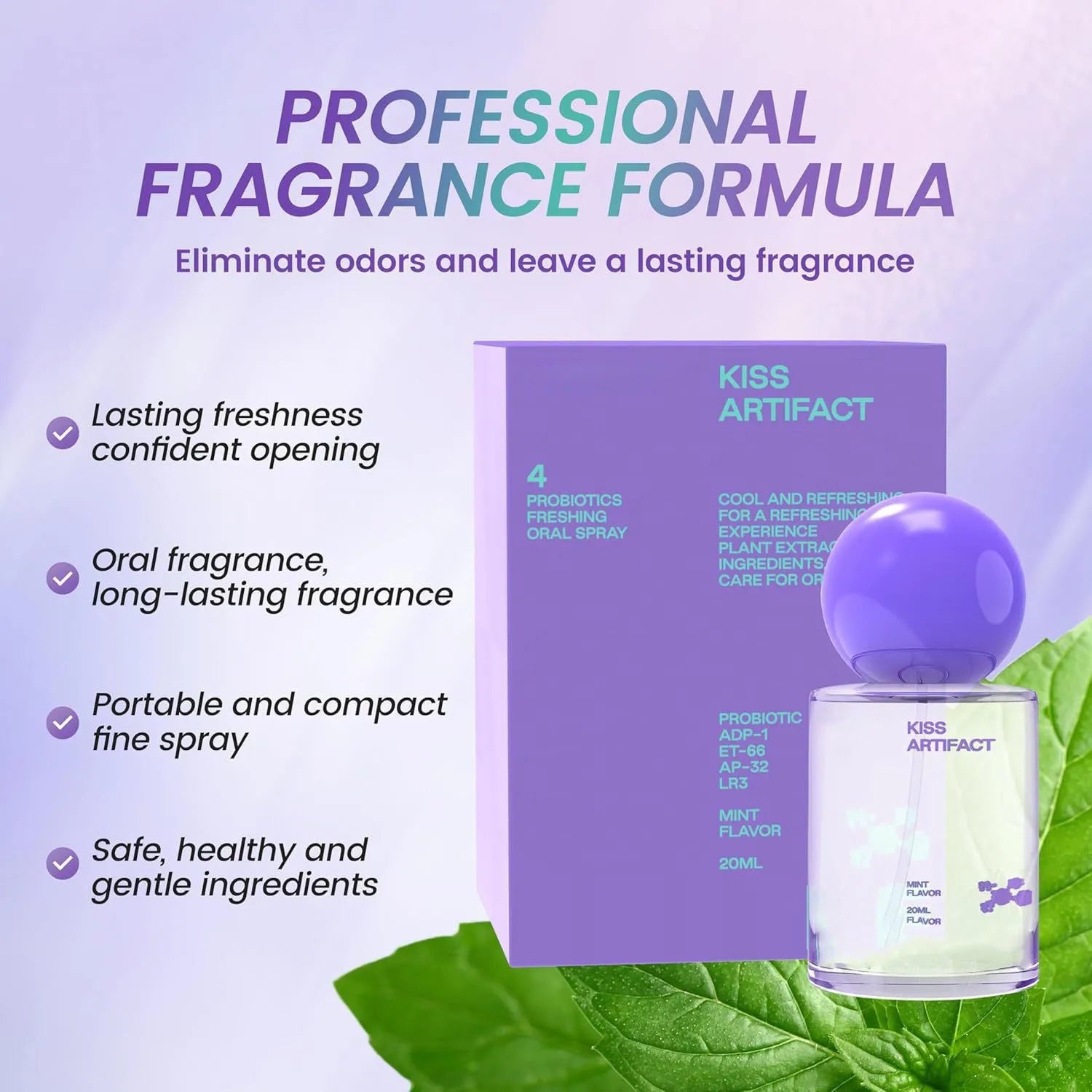 20ml portable probiotics oral spray with spray nozzle for hydration care