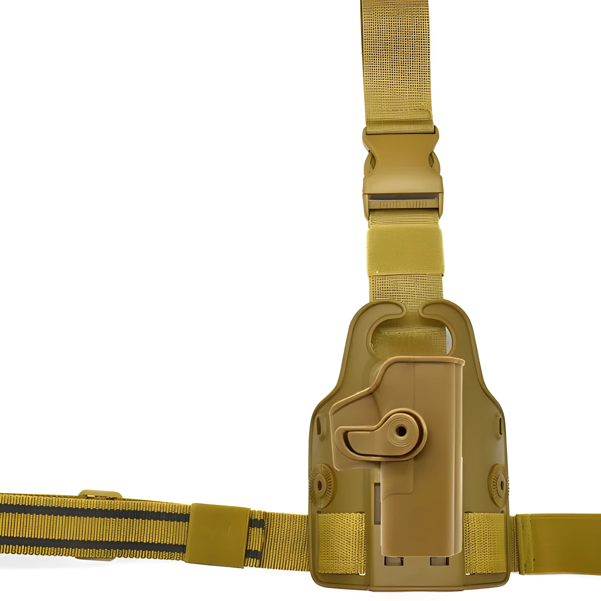 Tactical leg holster bag with quick-release waist plate in khaki colour for outdoor sports equipment