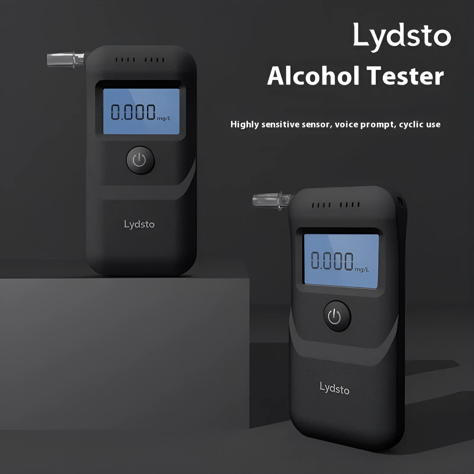 Black household alcohol breath tester for drinking checks and drunk driving detection
