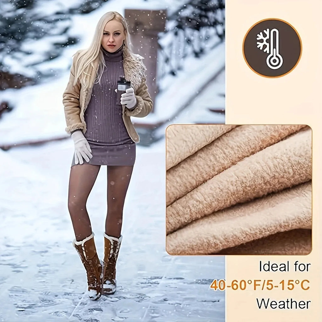 Anti-snagging keep warm leggings in black felt and silver silk styles with wool lining.