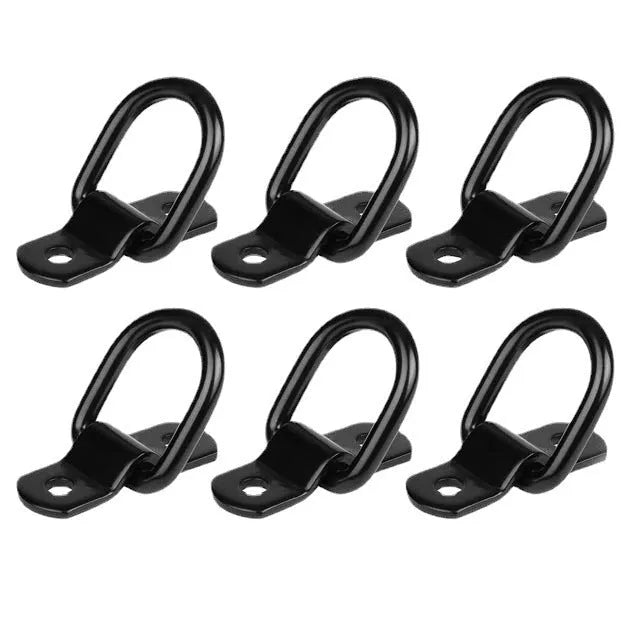 Galvanized carbon steel floor hook with black finish for truck cargo management