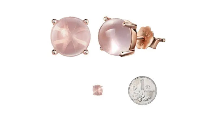 Women's Korean style rose gold quartz stud earrings with synthetic crystal inlay in drop shape