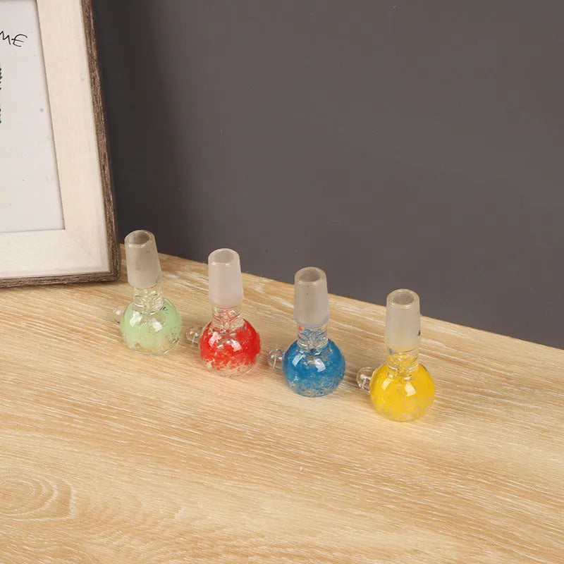 Coloured transparent glass cigarette holder with 7cm geometric trumpet pipe shape