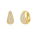 Brass diamond earclip earrings in geometric round design with golden electroplated finish