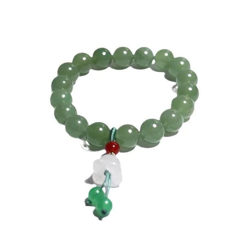 Hand-woven Chinese style agate bracelet with lotus seedpod beads and geometric design