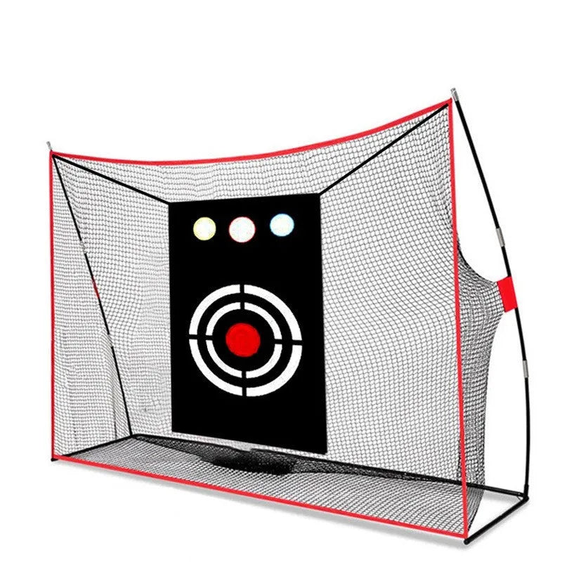 Golf wedge training net set with straw mat, practice balls, and accessories for short game practice
