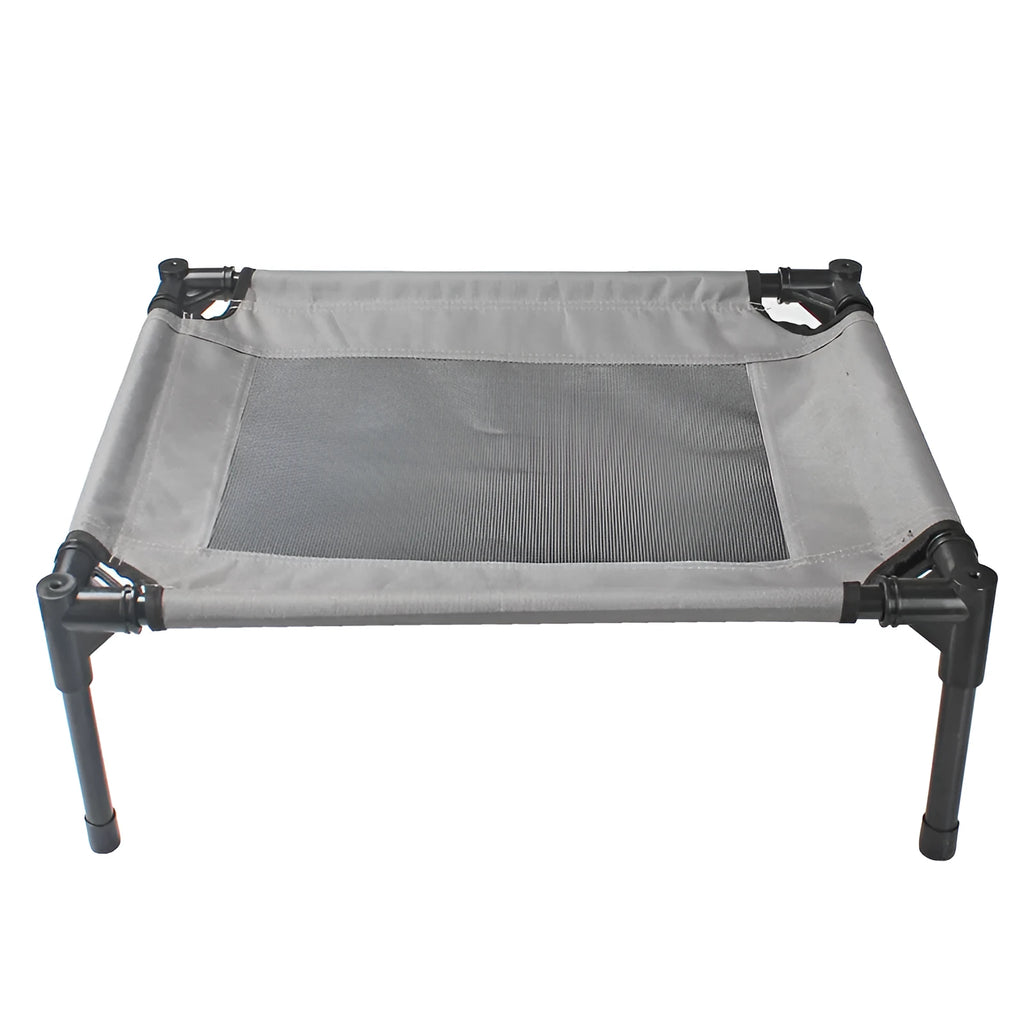 Portable outdoor pet bed with removable oxford cloth cover and steel frame measuring 55cm long