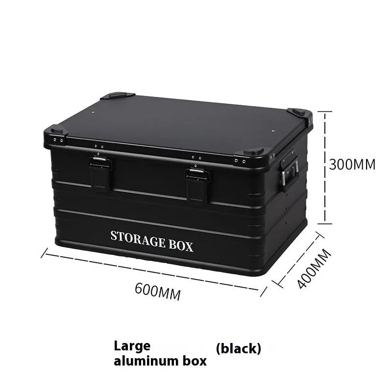Waterproof plastic storage box for car boot organisation in army green colour with carry handle