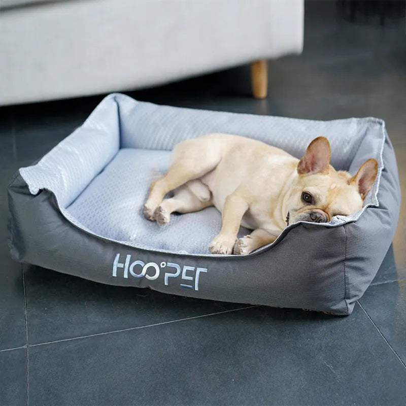 Soft pet bed with removable cover in three sizes for dogs and cats during summer