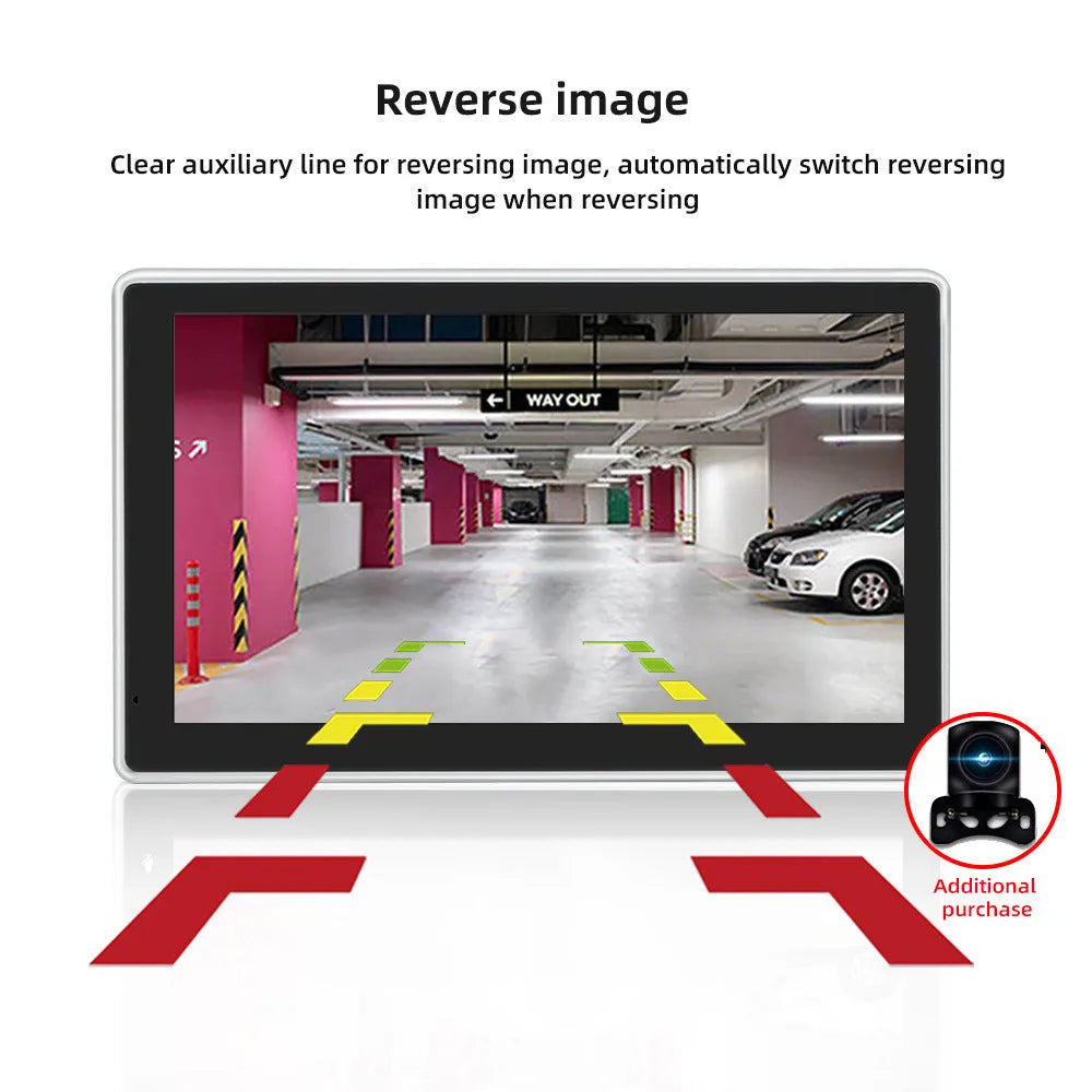 7-inch black wireless CarPlay projection car camera with wide-angle lens for dashboard installation