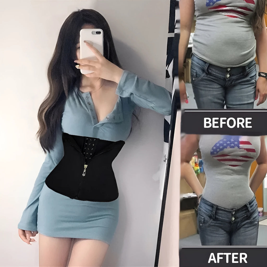 Neoprene body shaping belly band in black, blue, purple or red colours, sizes S to 3XL