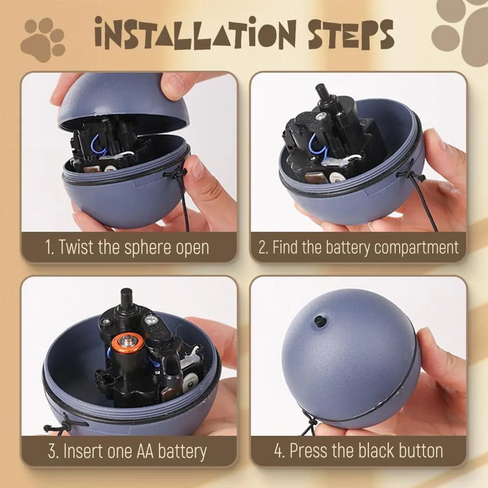 Automatic rolling interactive cat ball toy in grey and blue orange colour options