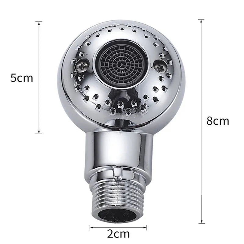 Silver ABS plastic pet shower head with gentle flow non-pressurized design
