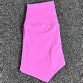 Ladies high waist yoga shorts in nylon fabric available in multiple colours for running and cycling