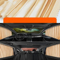 Auto retractable car sun curtain in thick opaque cloth material with roller shutter mechanism