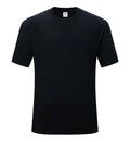Round neck cotton t-shirt in slim fit with short sleeves available in black and white solid colours