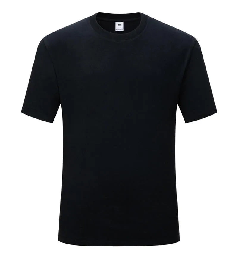 Round neck cotton t-shirt in slim fit with short sleeves available in black and white solid colours