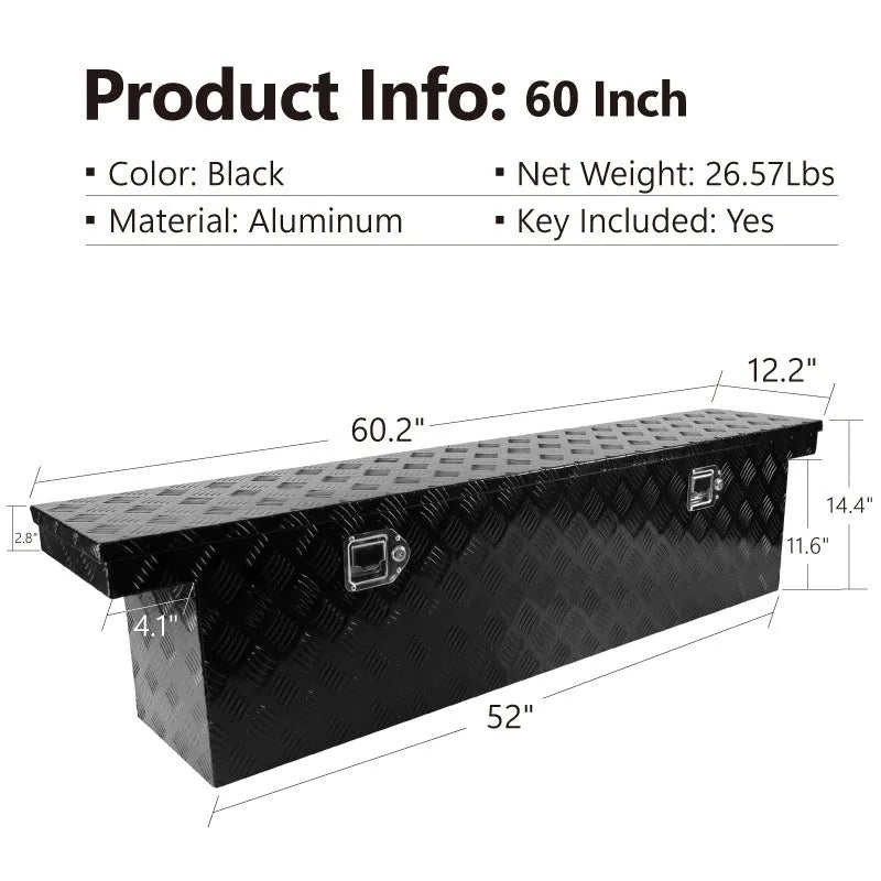 Black aluminium alloy toolbox with 26-inch T-casting case design for mechanics tools