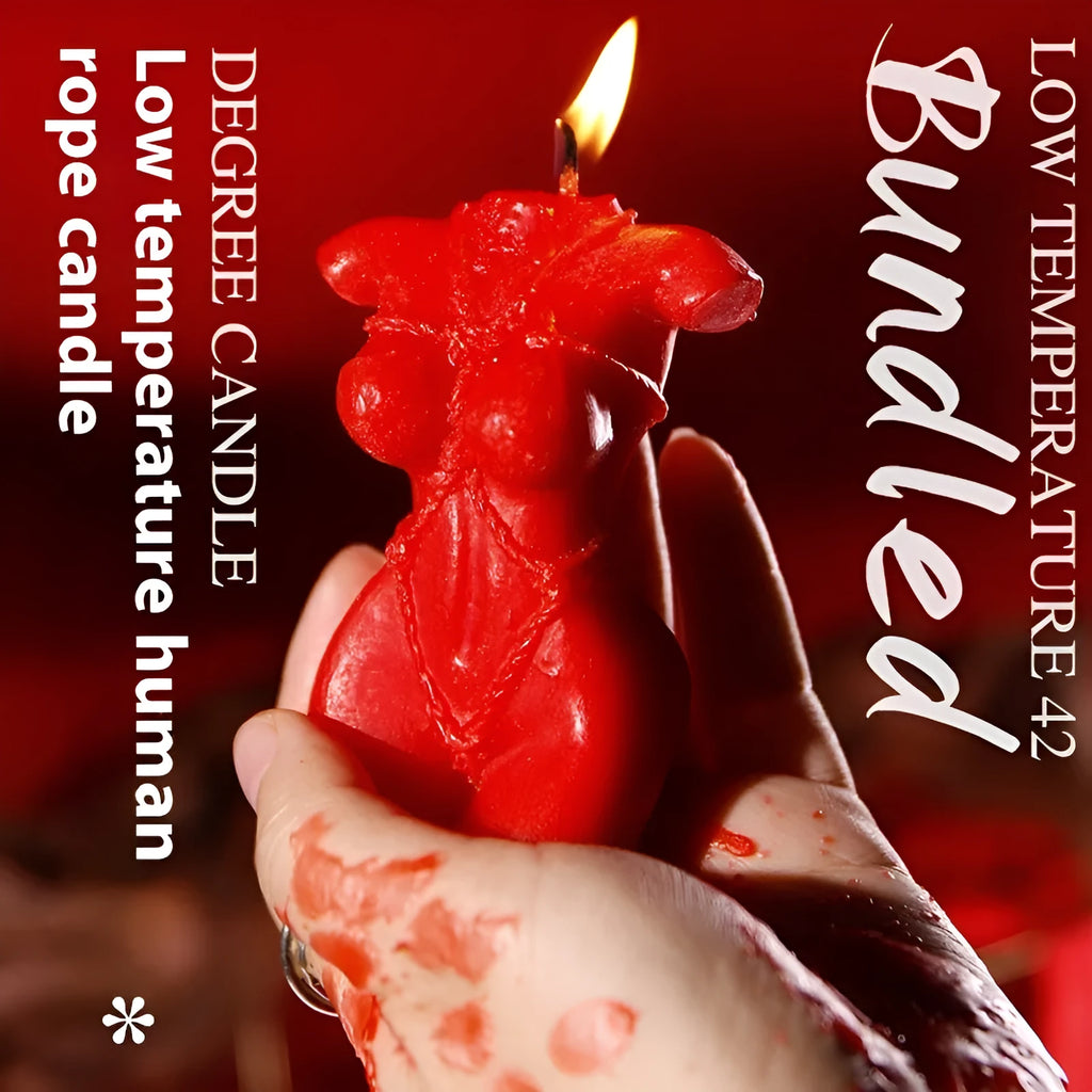 A soy wax low temperature candle for adult sensual play, shown in Rose Red, Spring Pink, and Lilac Purple colour options.