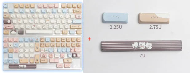 High Sea Salt Cat colour theme PBT plastic keycap set for mechanical keyboards, showing standard keys and a separate 7u spacebar.