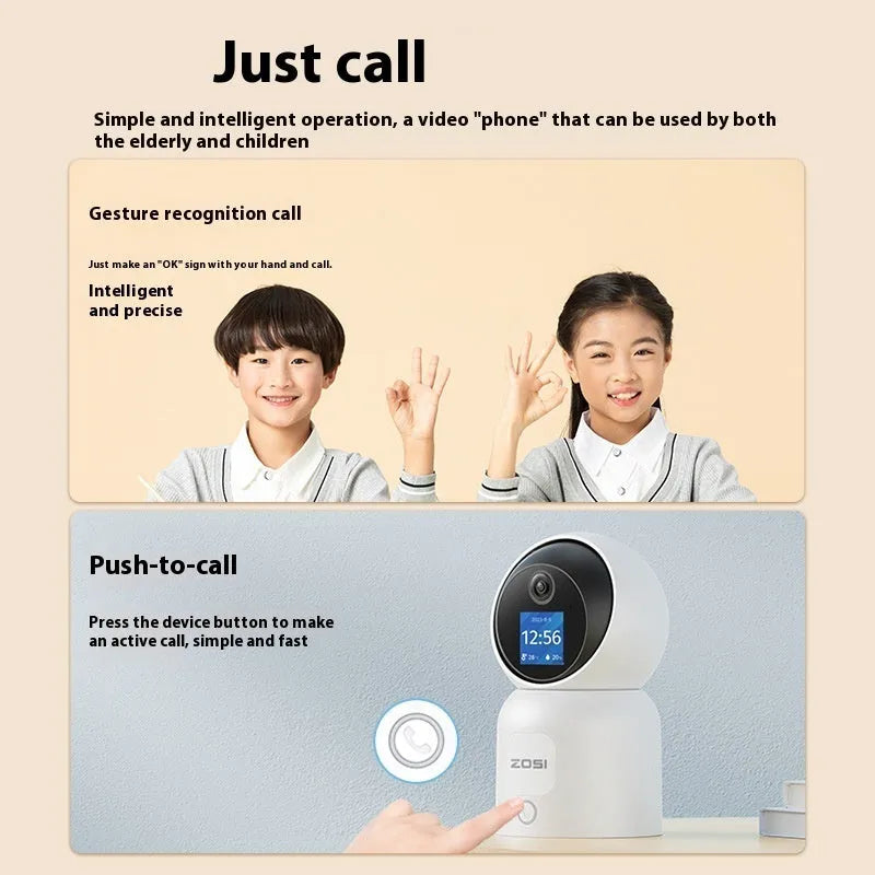 Wireless indoor security camera with plastic housing and screw bracket for mounting