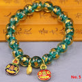 Ancient French Glaze glass bracelet with geometric shapes and auspicious patterns in a choice of six colours.