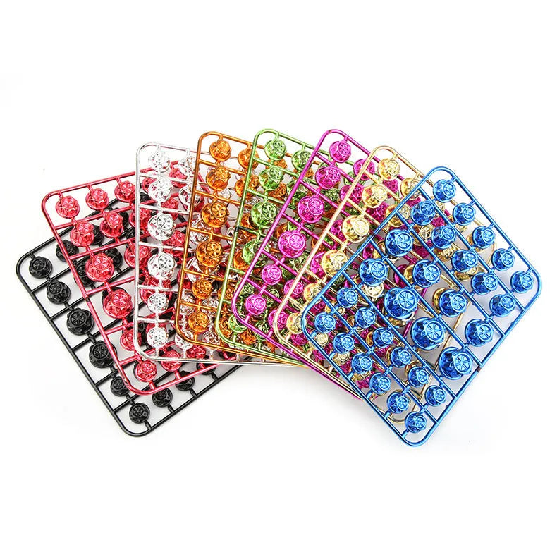Motorcycle engine screw cover set with 30 ABS plastic caps in eight colour options