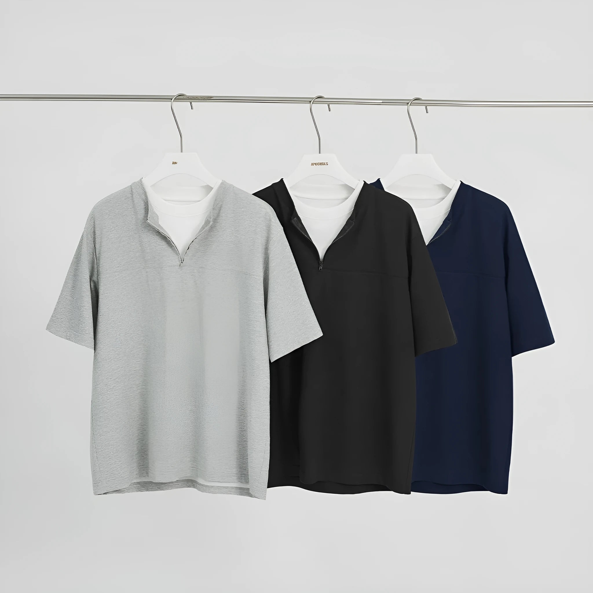 Loose cotton blend pullover top with patchwork design in solid colours