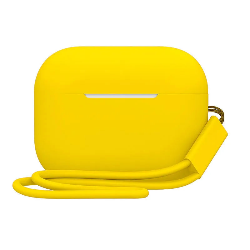 AirPods Pro 2 silicone protective case with lanyard attachment in various solid colours